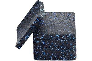 BESTXD Treadmill Mat Pads, Exercise Equipment Mat with High Density Rubber for Protect Floors 3.94" x 3.94" x 0.5" (6 PCS) Black