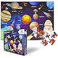 Anzon Mories Solar System Puzzle 100 Pieces (Unique Shape), Space Large Kid Jigsaw Size 19x14, Educational Preschool Universe Planet Learning Toy for Boy, Girl, Teenager, Children 3 4 5 6 7 8