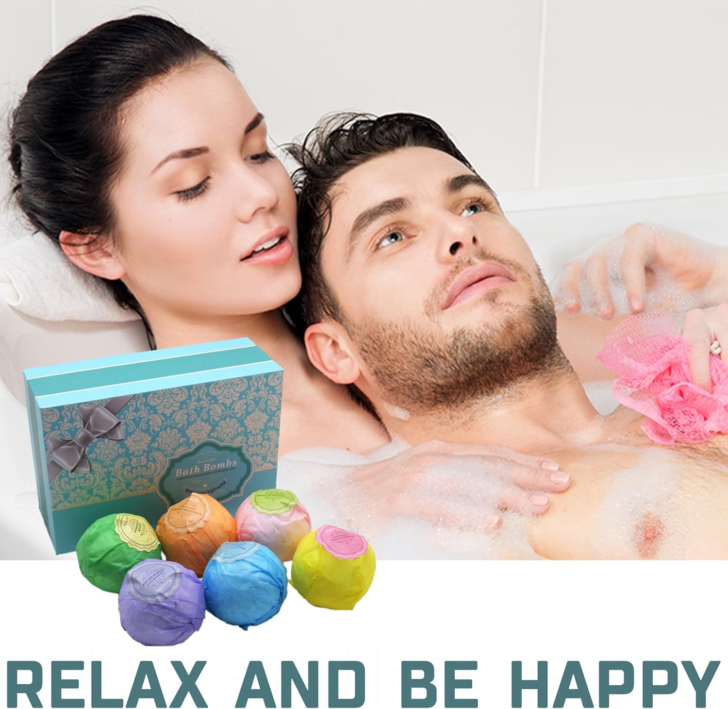 Bath Bombs Ultra Lux Gift Set - 6 XXL Fizzies with Natural Dead Sea Salt Cocoa and Shea Essential Oils - Best Gift Idea for Birthday, Mom, Girl, Him, Kids - Add to Bath Basket: Health & Personal Care