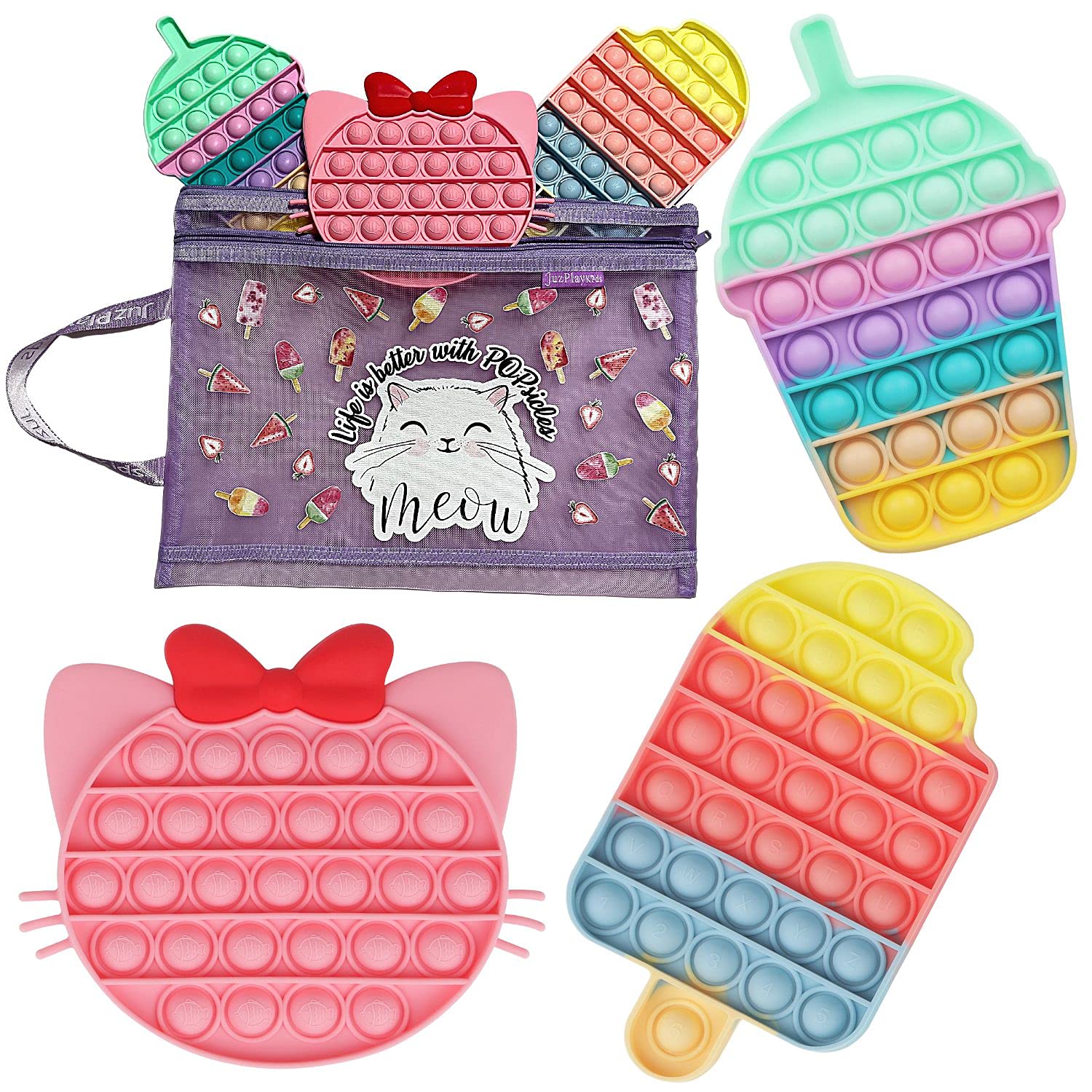 Photo 1 of Hello Kitty Cat Pop Popsicle Boba Tea Fidget Sensory Stress Relief Pack for Girls