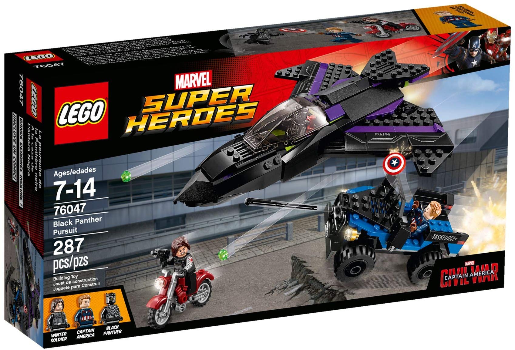 LEGO Super Heroes 76047 Captain America Civil War Black Panther Pursuit Playset