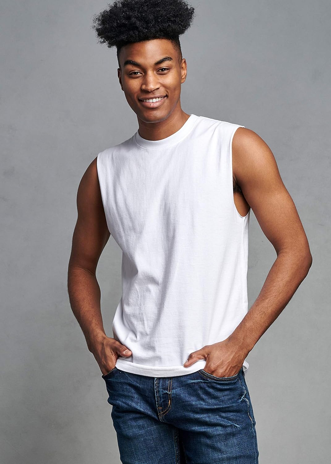 Russell Athletic Men's Cotton Performance Sleeveless Muscle T-Shirt at  Men’s Clothing store