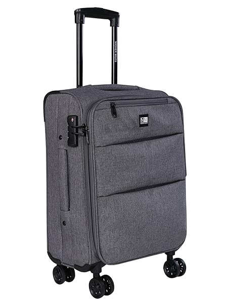 Nasher Miles London Expander Polyester 55cm Soft-sided Grey Melange Cabin Trolley Bag