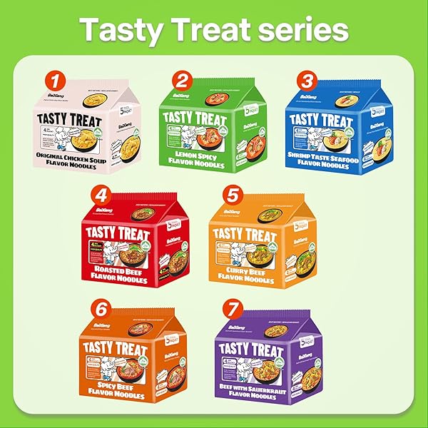 BAIXIANG LEMON SPICY FLAVOR RAMEN, LEMON SPICY FLAVOR INSTANT NOODLE,BONE BROTH SIMMERED, TASTY TREAT SERIES, PACK OF 5