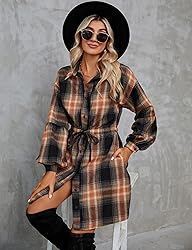 Blooming Jelly Womens Plaid Shirts Flannel Long