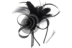 DRESHOW Fascinators Hats for Women Tea Party Fascinator Hats Vintage 50s Headwear Cocktail Wedding Church Derby Hat