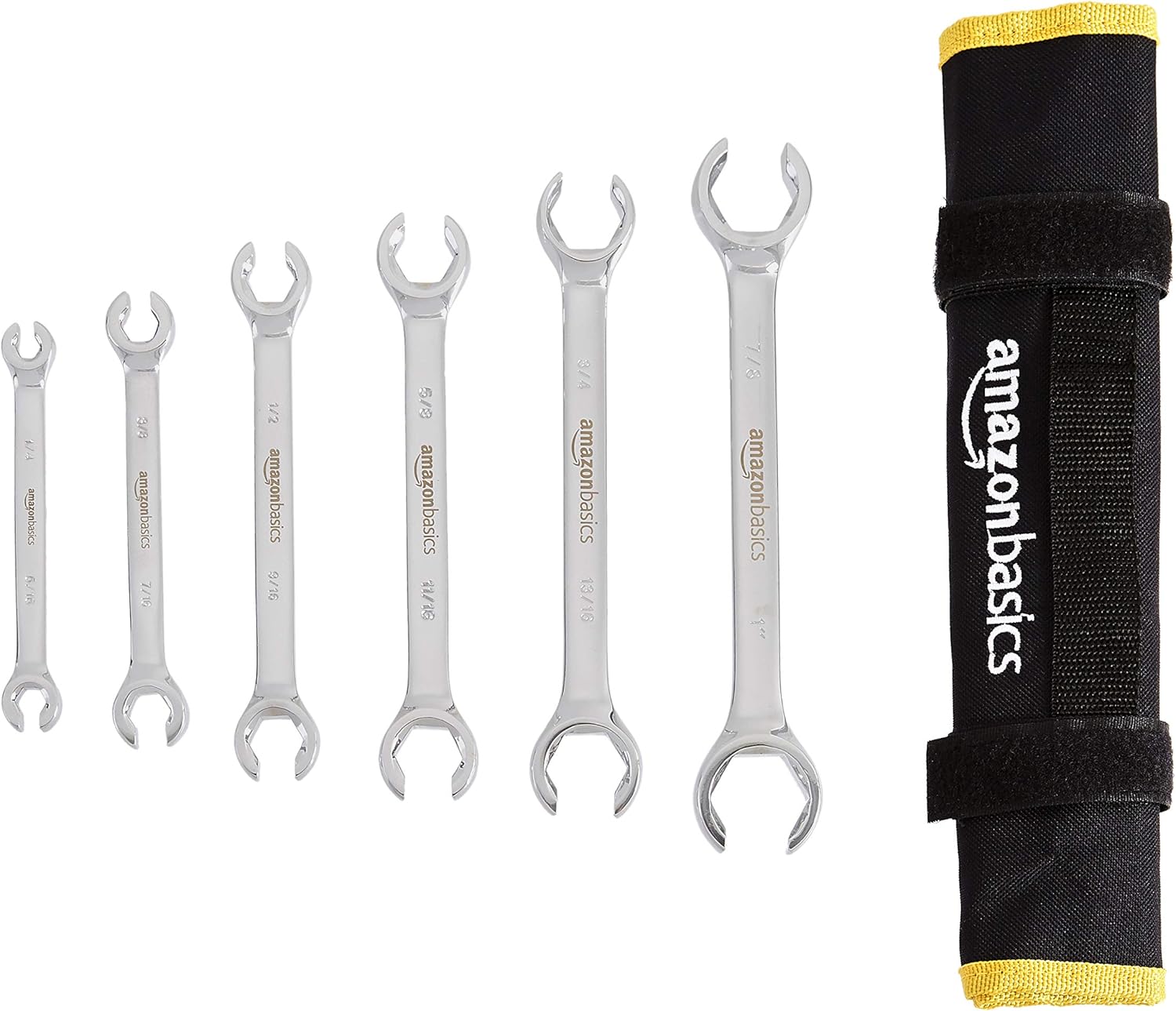 AmazonBasics Flare Nut Wrench Set - SAE, 6-Piece