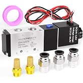 TAILONZ PNEUMATIC 1/4"NPT Solenoid Valve DC12V Single Coil Pilot-Operated Electric 2 Position 5 Way Connection Type 4V210-08 Outlet wire