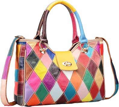 Amazon.com: Bolso Heshe multicolor, bolso de mano, cartera redonda, bolso  cruzado para mujer, negro, M : Ropa, Zapatos y Joyería