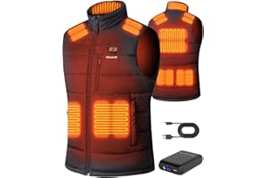 HILLSLTR Heated Vest for Men with 18400mAh 7.4V Battery Pack，Electric Warming Vest with Pockets