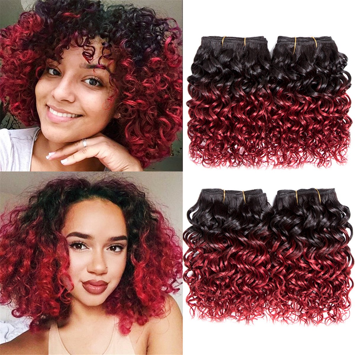 Buy Ameli Hair 4 Bundles Short Human Hair Bundles Brazilian Curly
