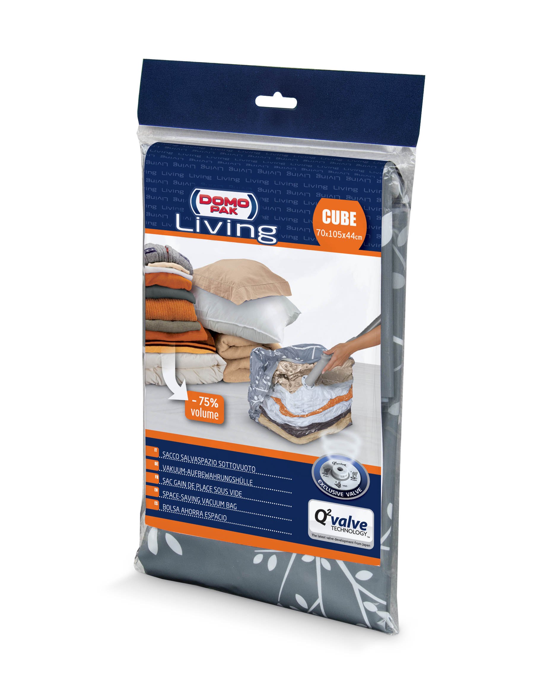 Domopak Vacuum Bag 70x105x44cm in Transparent, Polyester, 70 x 105 x 44 cm