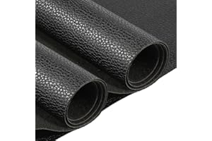 Butarfe Faux Leather Sheets 2 Yards 54" x 72 "Black Vinyl Fabric Upholstery 1.0mm Thick Soft PU Leather Synthetic Material by The Yard for Sofa Bags Chairs Car Seats DIY Sewing (Pebbled Pattern)