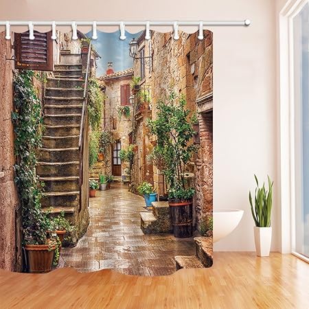 Gohebe Tuscan Decor Collection Landscape Of Tuscany Shower Curtain