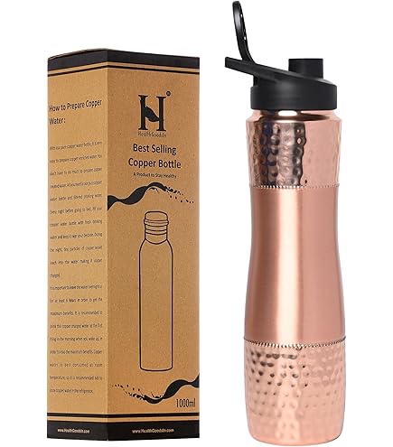 弁当箱・水筒 1 Copper bottle 1000ml & 2 cup 300mlset Amazon.com: HealthGoodsIn Copper Water Bottle COMBO with Sipper