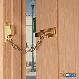 XFORT Polished Brass Locking Door Chain Front Door Security Chain view 2