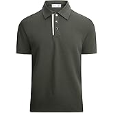Alex Vando Mens Polo Shirt Cotton Blend Fashion Business Casual Polo Shirts for Men