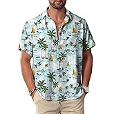 KYKU Hawaiian Shirt for Men: Beach Vacation Summer Short Sleeve Button Down Mens Shirts Casual Stylish
