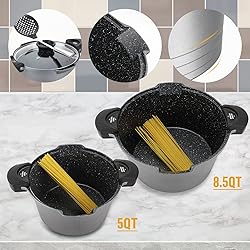 8.5 Quart Stock Pot with Strainer Lid, Multipurpose