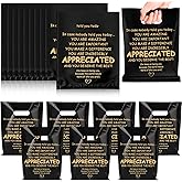 Kolldenn 50 Pcs Valentine Thank You Merchandise Bags Employee Appreciation Gift Bag Bulk Plastic Retail Bags Goodie Pouch for Nurse Staff Coworker Teammate(Black,You Are Appreciated)