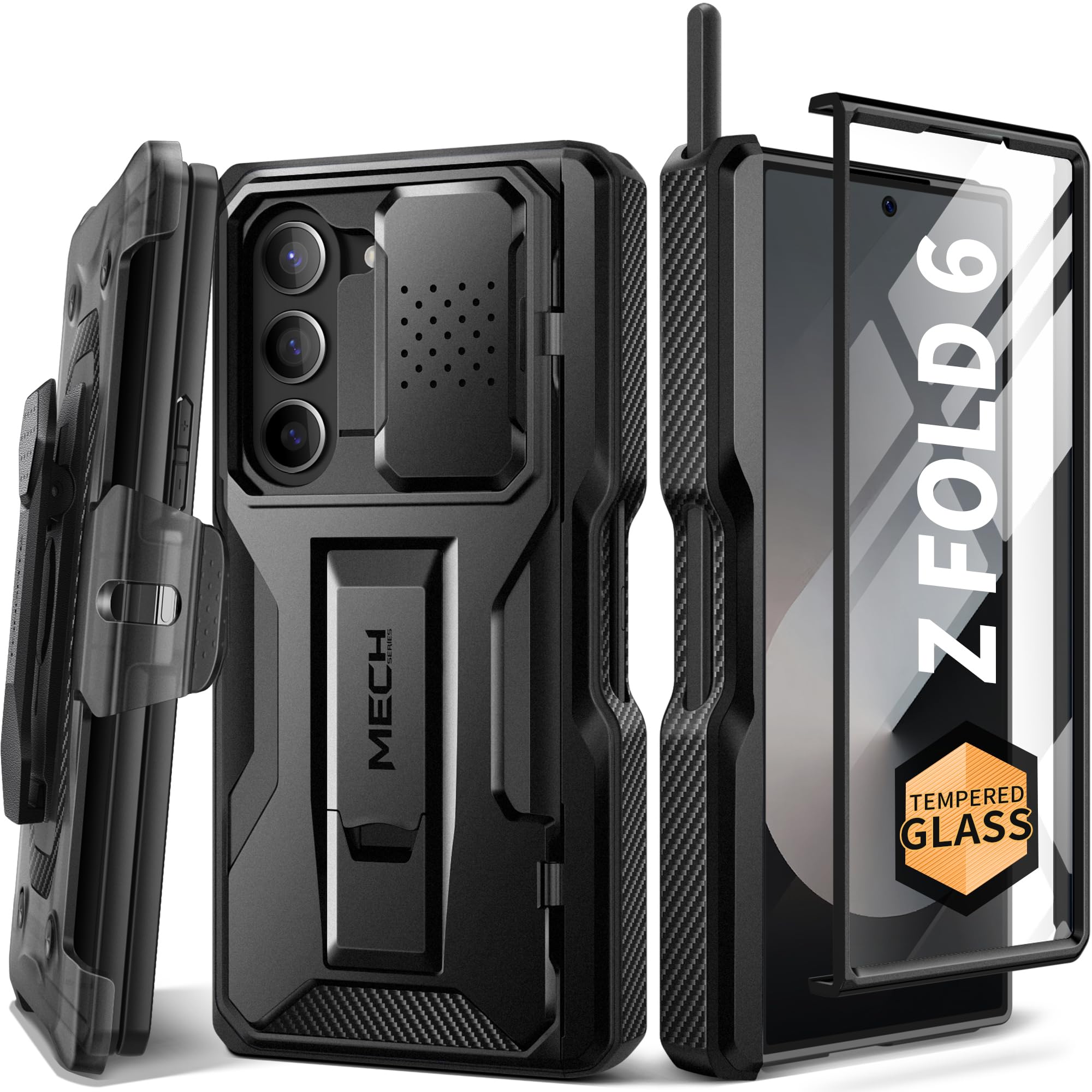 TONGATE for Z Fold 6 Case, [with Glass Screen