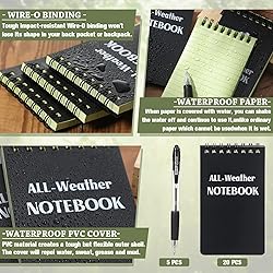 Chinco 20 Pcs All Weather Notepads Bulk 3 x 5