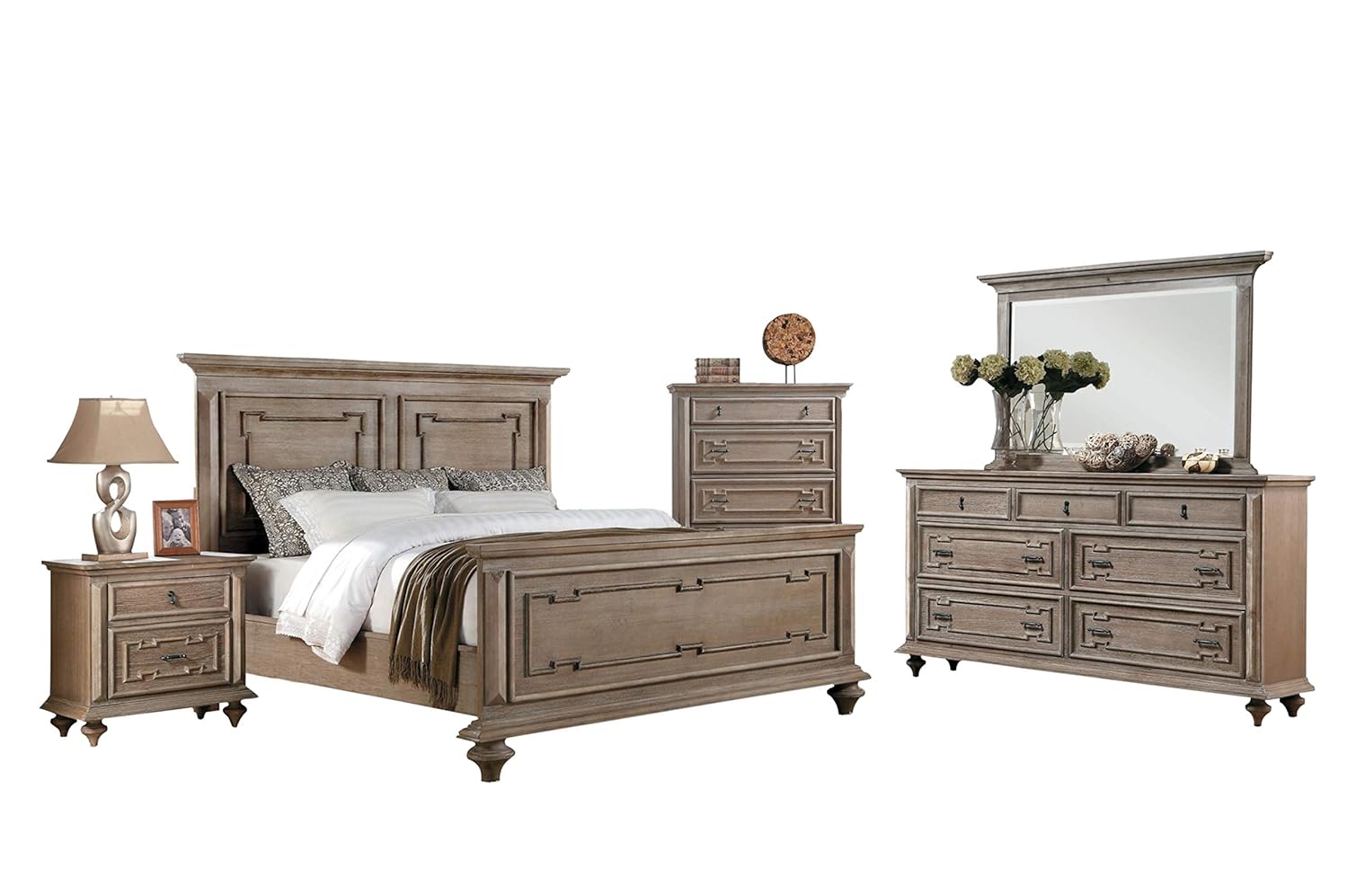 Amazon Com Marah Art Deco 5pc Bedroom Set Queen Bed