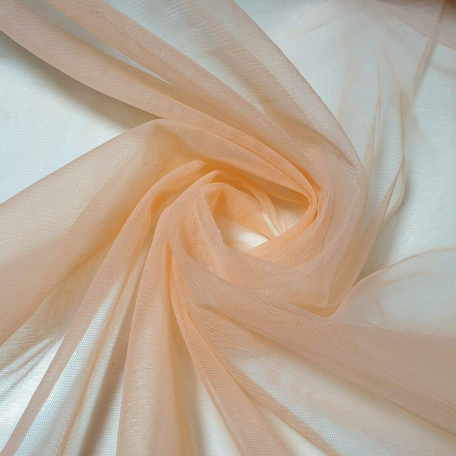 *Clearence*Wedding Arch MESH NET Fabric Sash Bows Wedding Table Runner (150cm Wide) by The Meter (Peach, 2 Meter) — image 1