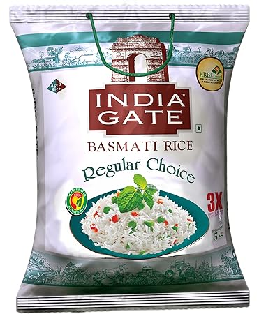 INDIA GATE Regular Choice Aged Basmati Rice | Everyday Rice, 5 Kg Pack