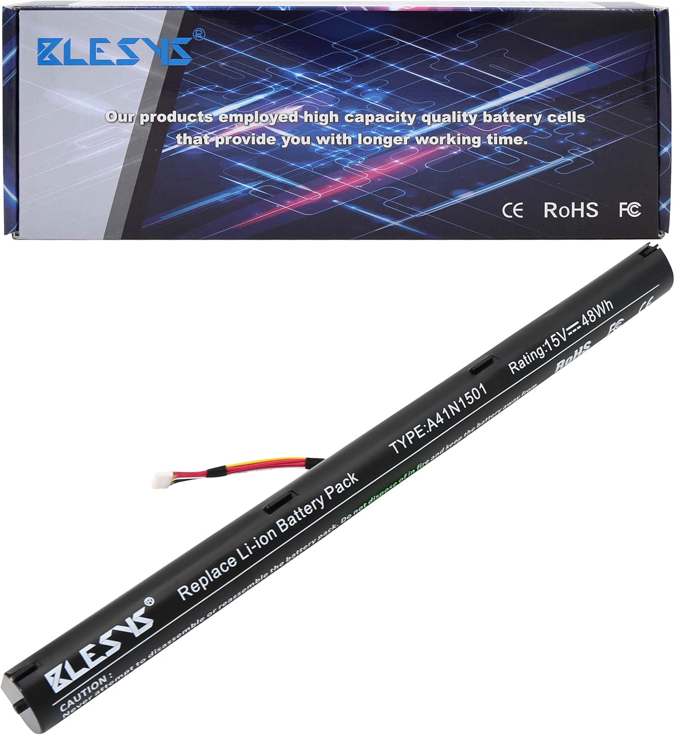 BLESYS N552V N552VW N552VX Battery for ASUS N552VW-FY094T N552VX-FW140T N552VXx-FY106T Series Laptops, Black, Asus N552VX Battery