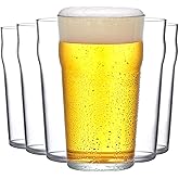 Amazing Abby - Amber - 20-Ounce Plastic Beer Glasses (Set of 6), Plastic Pint Glasses, Reusable Cups, BPA-Free, Shatter-Proof, Dishwasher-Safe, Perfect for Poolside, Outdoors, Camping, and More