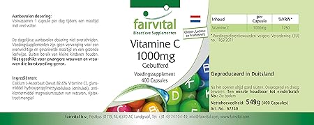 Gepuffertes Vitamin C 1000mg Hochdosiert 400 Kapseln Vegan Magenfreundlich Calciumascorbat Amazon De Drogerie Korperpflege