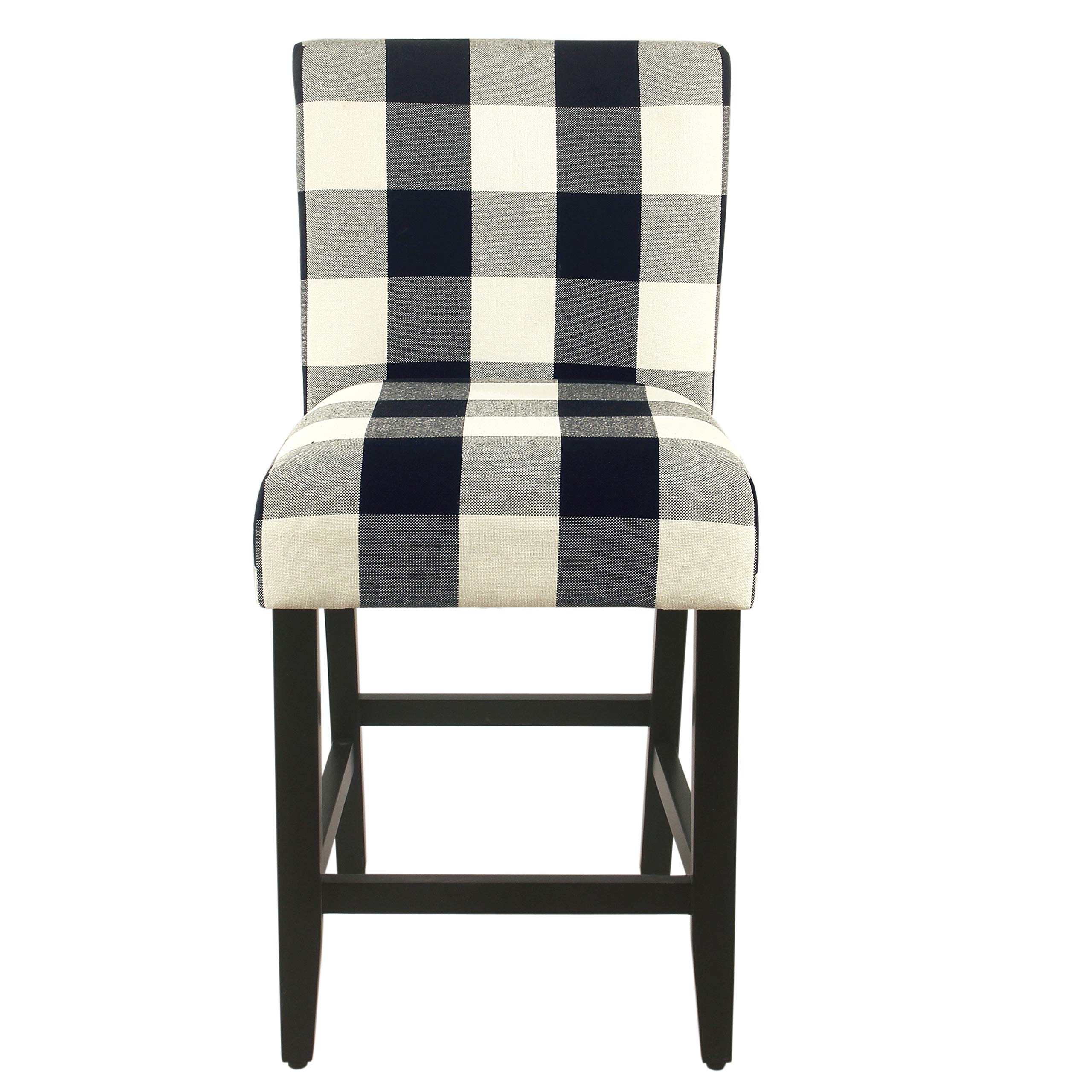 Photo 1 of 'HomePop by Kinfine Fabric Upholstered Counter Height Barstool - 24-inch, Black and Cream Geometric
