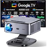Google TV Smart Projector with WiFi and Bluetooth, 2000 ANSI Projector 4K | XIWBSY Official APPS Projector 360&deg; Rotation, 40000 Lumen, Voice Control, Auto Focus,1080P FHD, Proyector Home Cinema Live TV