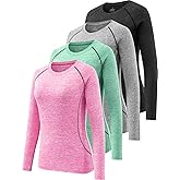 Ullony Womens Long Sleeve Moisture Wicking Tee Shirt Long Sleeve Workout Tops for Women Dry Fit Yoga Athletic Running T Shirt
