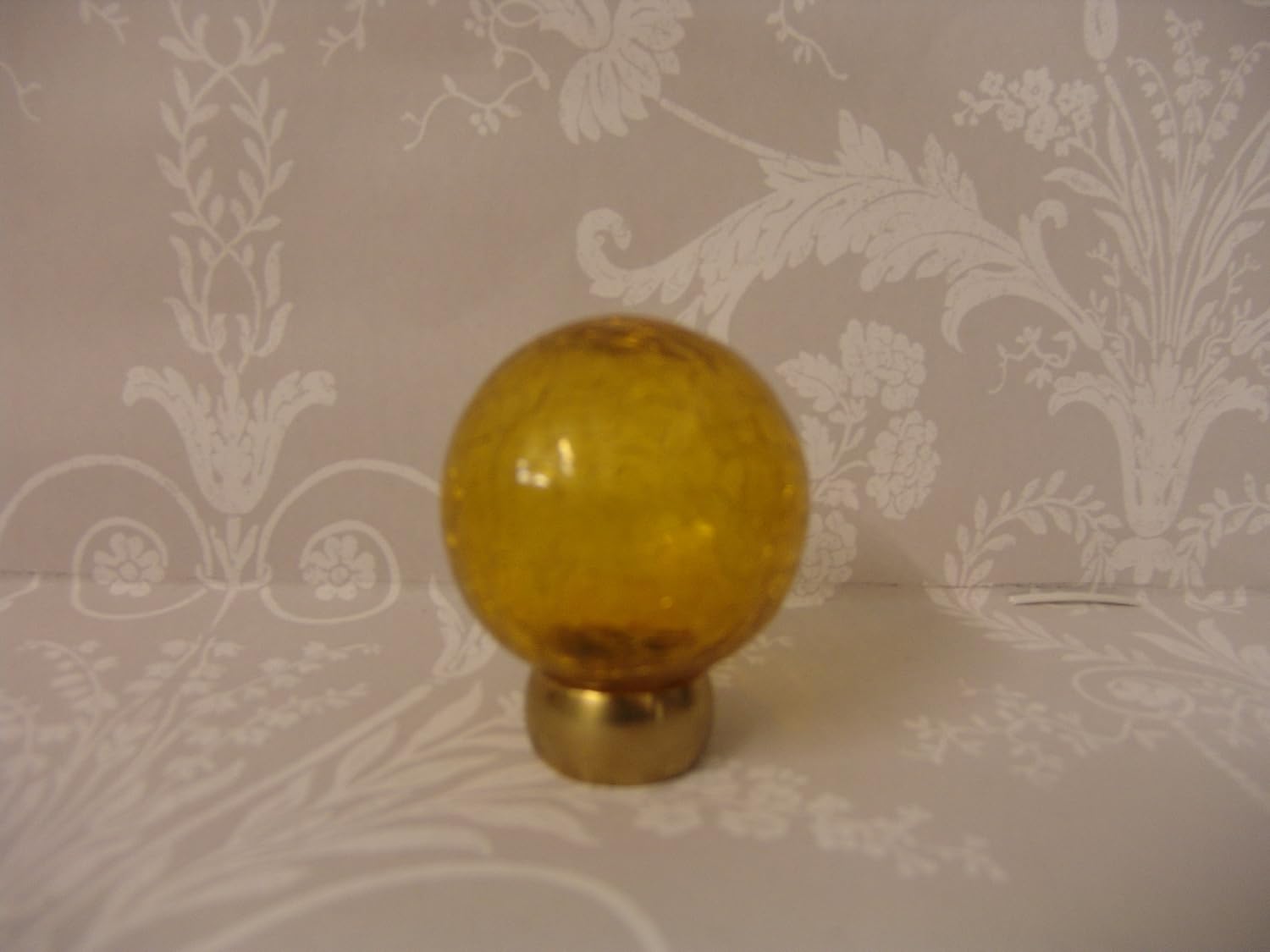 Two Hand Crafted Curtain Pole Ends Gold Crackled Glass Amazon Co