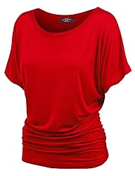 MBJ WT817 Womens Dolman Drape Top with Side
