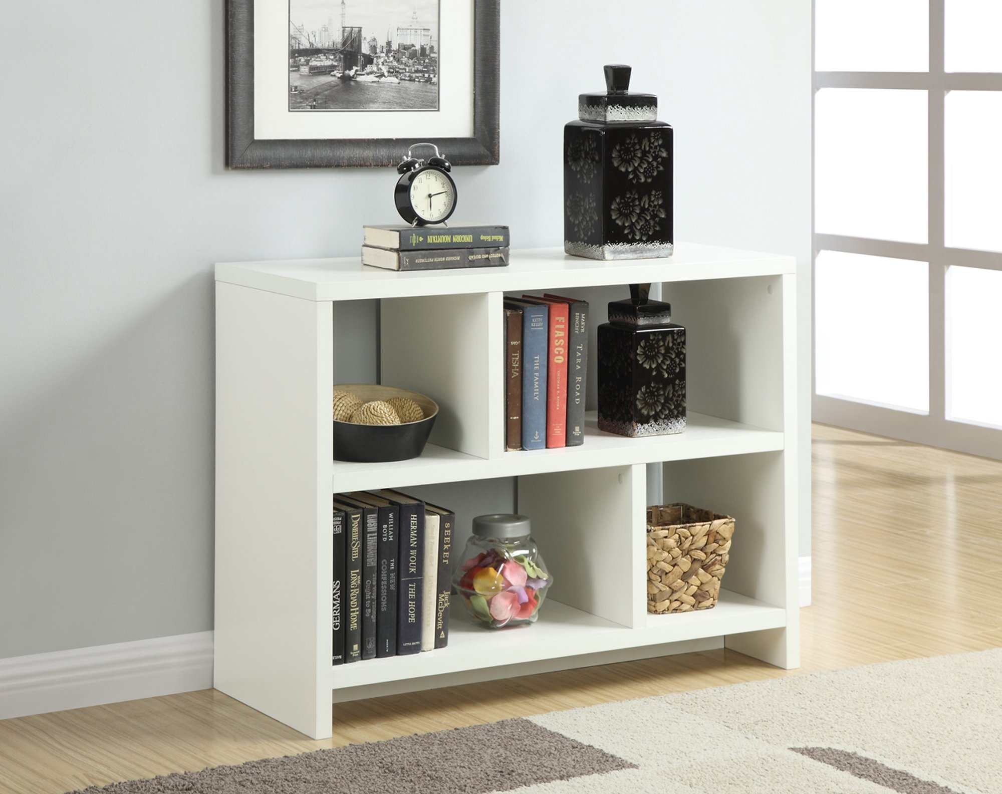Under Window Bookcase White Compact and stunning storage for. picconnect