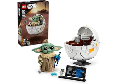 LEGO Star Wars Grogu with Hover Pram Building Toy Set - Star Wars Toy for K...