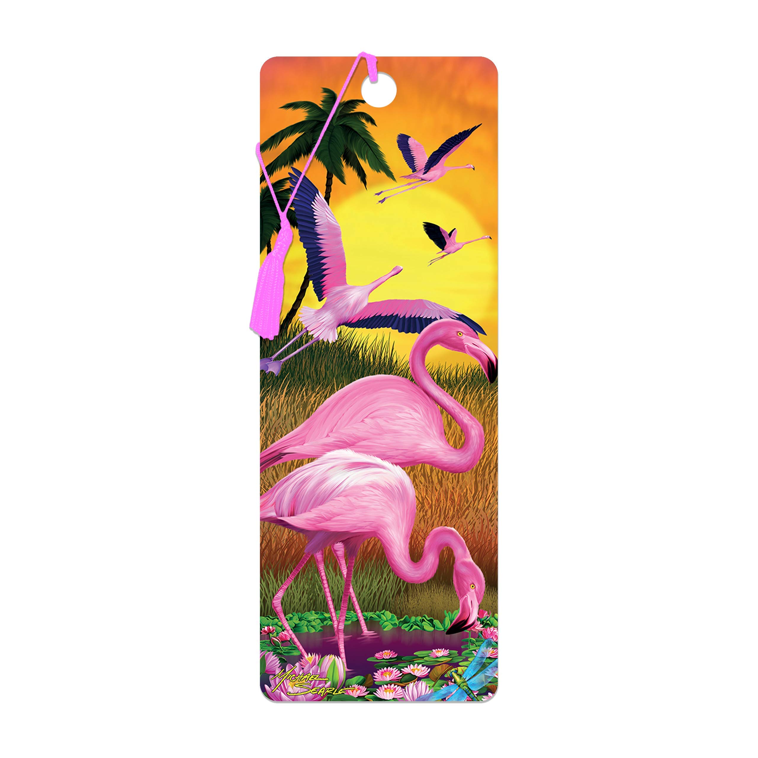 3D LiveLife Bookmark - Flamingo Lingo from Deluxebase. A Flamingo Bookmark with lenticular 3D Artwork Licensed from Renowned Artist Michael Searle — image 1