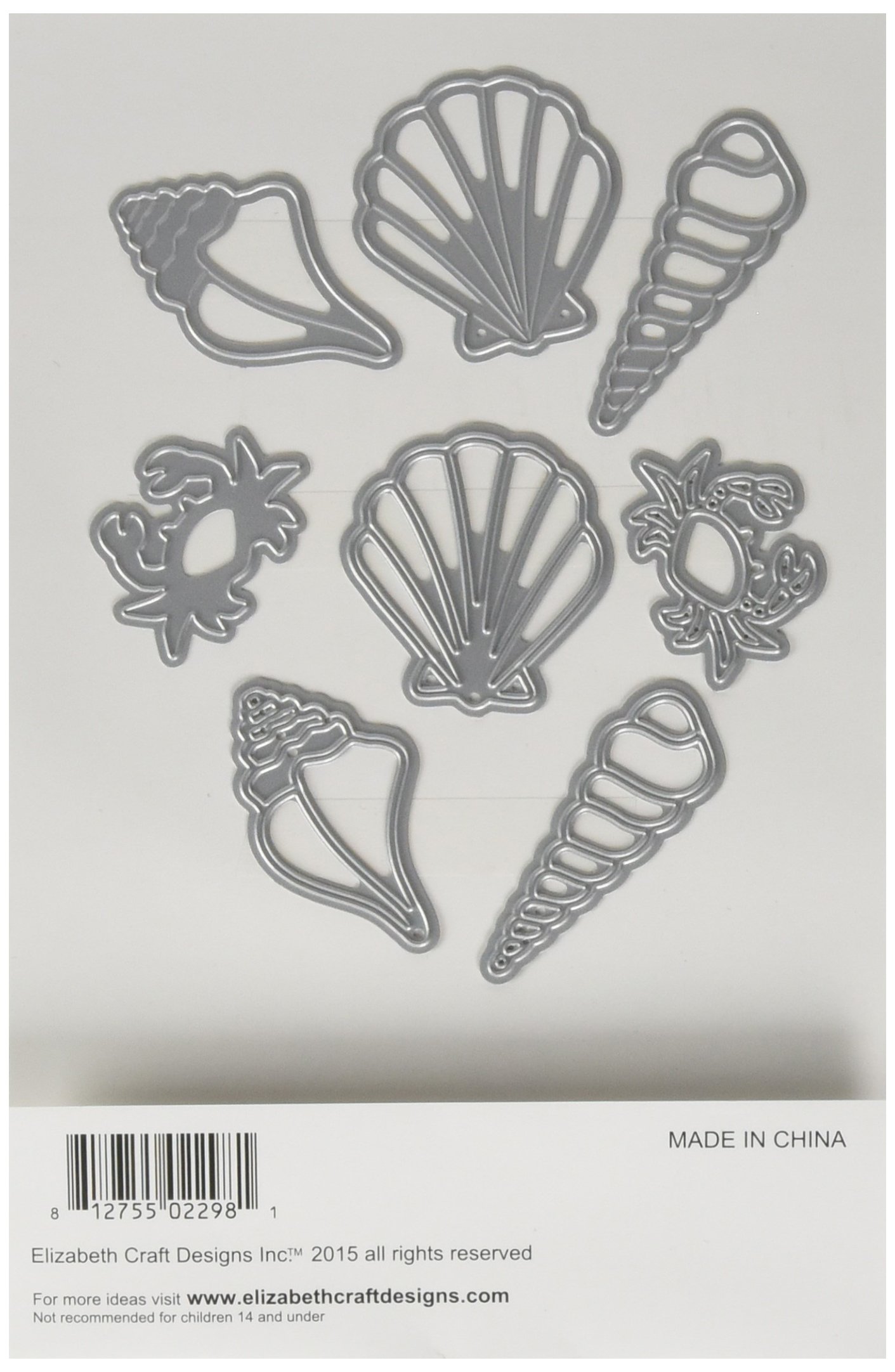 Elizabeth Craft Designs Metal Die Large Shells, 1.2-inch x 1.5-inch , ECD1146