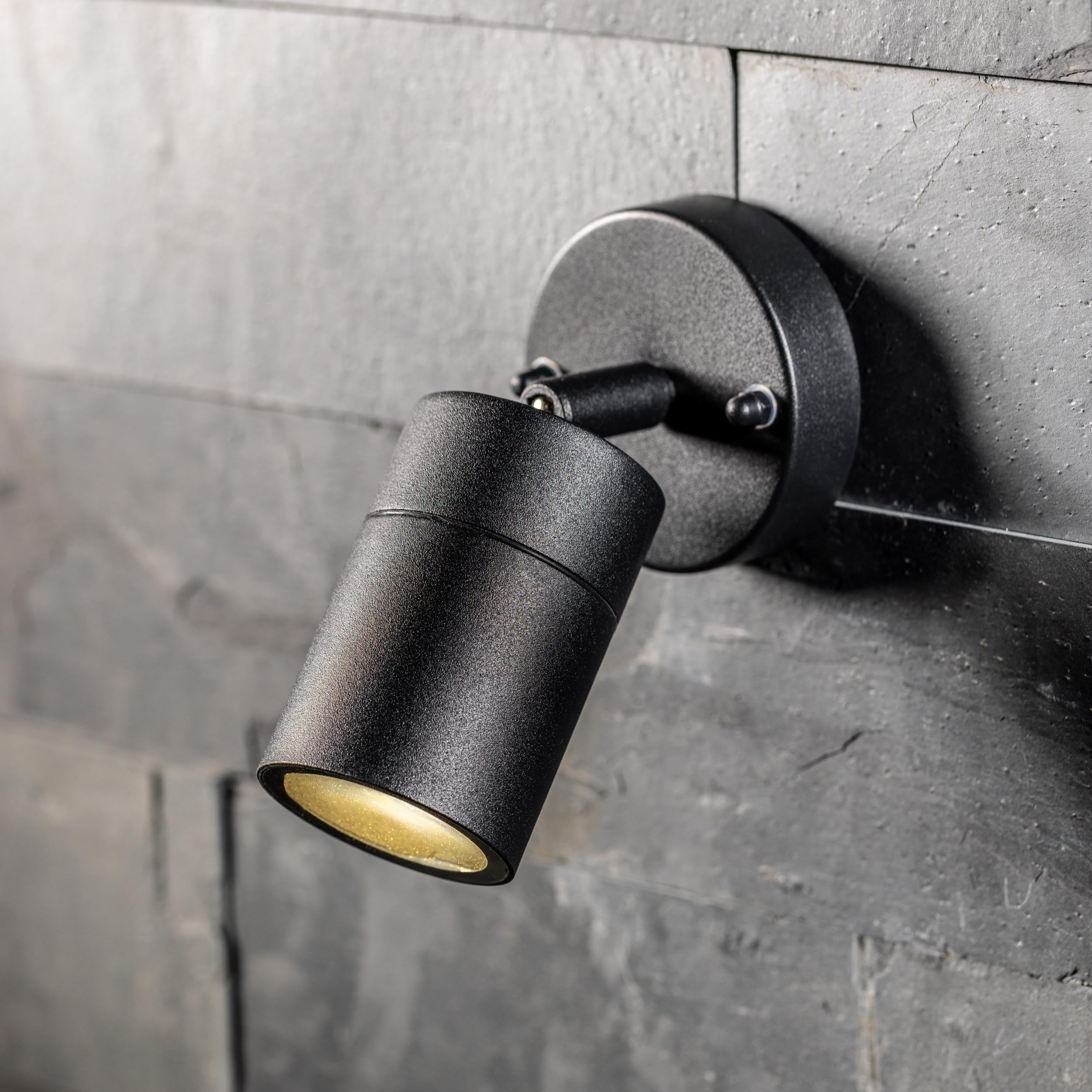 CGC Lighting Adjustable Spotlight Outdoor Wall Light Outside Indoor Spot Light Garden Porch Patio Ceiling (Black)