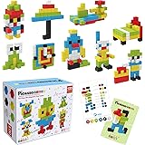 PicassoTiles 0.5” Pixel Magnetic Puzzle Cube 100 Piece Mix & Match Cubes Sensory Toys STEAM Education Learning Building Block