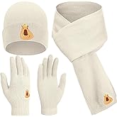 Geyoga Cat/dog/bee/capybara Winter Beanie Scarf Gloves Knit Fleece Warmer Animal Lover Winter Gifts Women Men