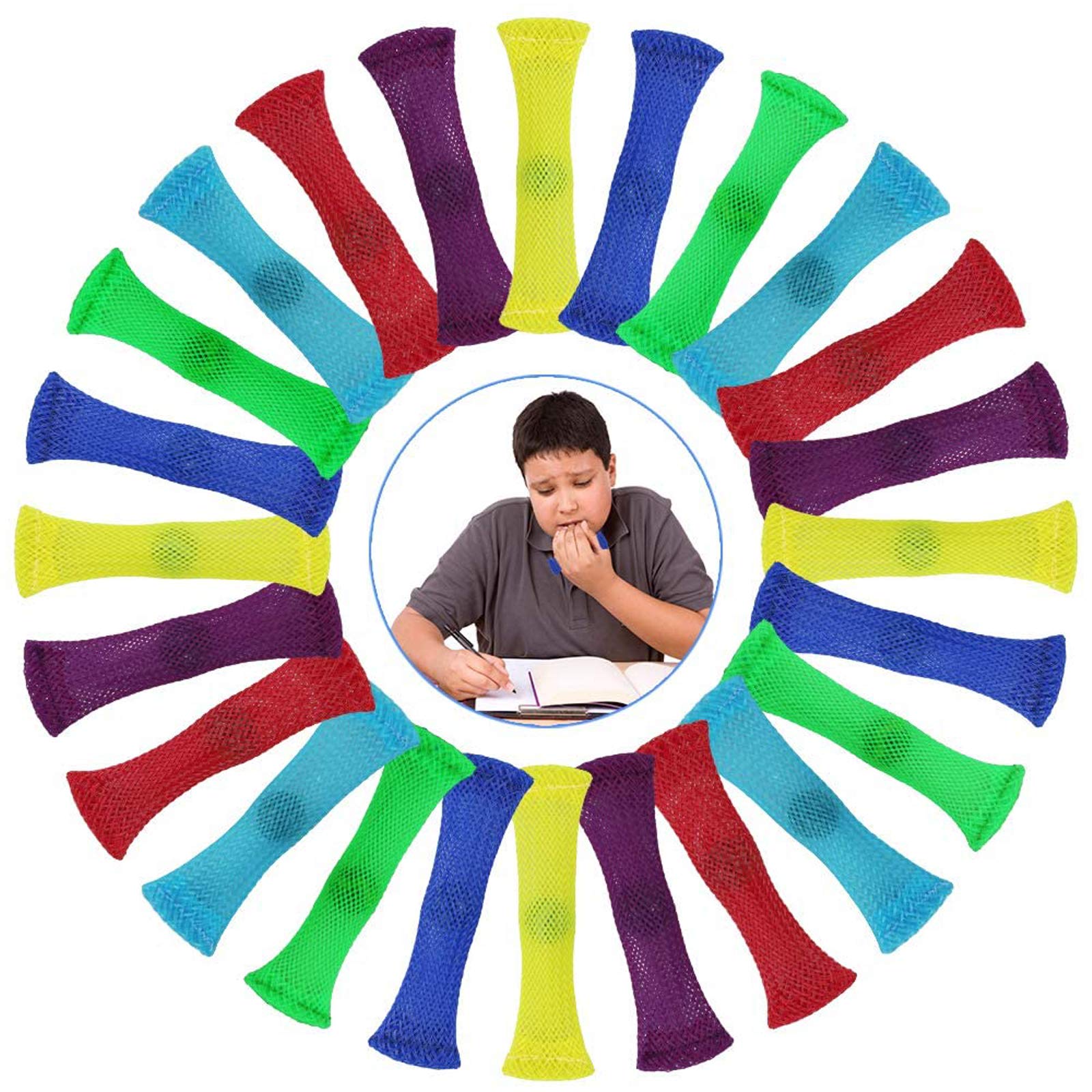 24 Pack Fidget Toys for Sensory Anxiety, Fidgets Stress Anxiety Relief Toys Marble Fiddle Toys Helps with Autism ADHD OCD