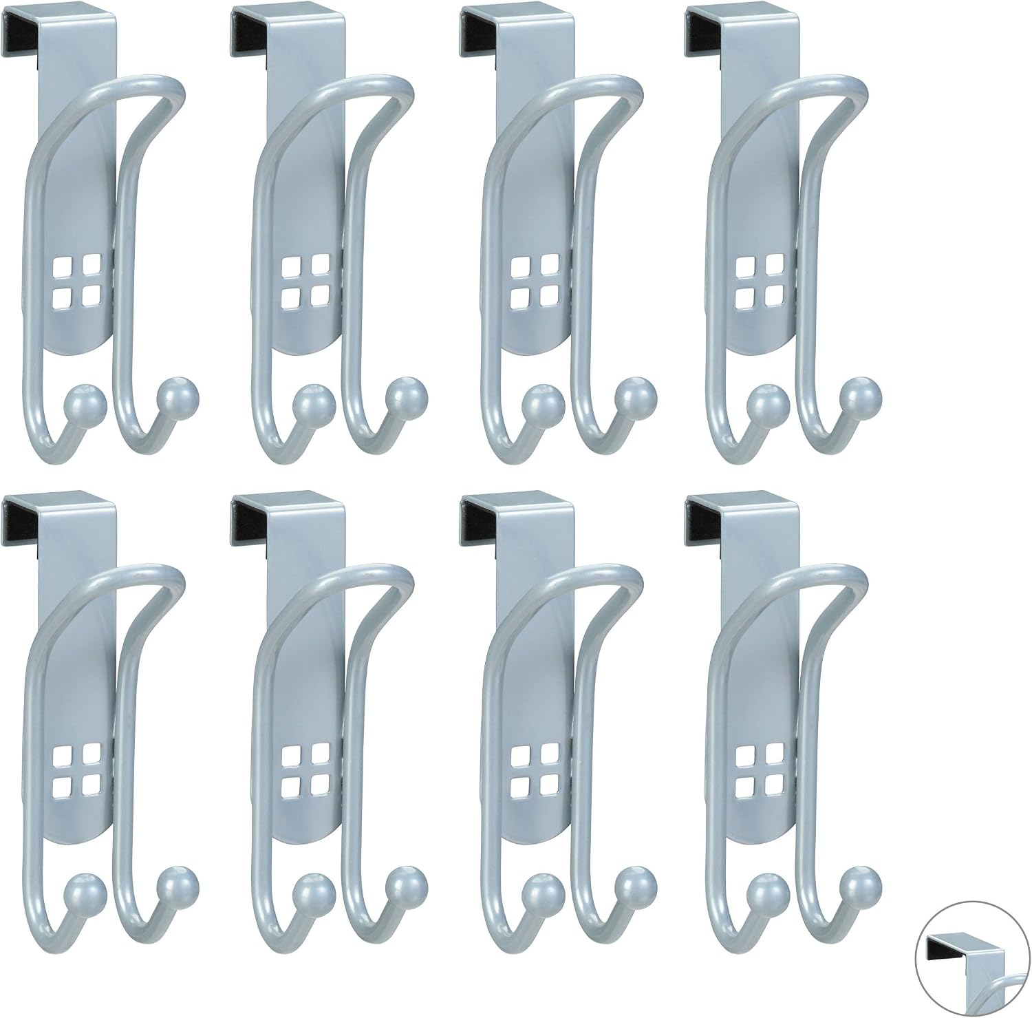 per Vestiti Taglia L per Porte con Spessore 4,5 cm Relaxdays Ganci  Sopraporta Metallo Asciugamani ECC Gancetti Appendiabiti 10 x 3 x 8,5 cm ca  Set 8 Pezzi Argento Fai da te urban-earth.co.uk