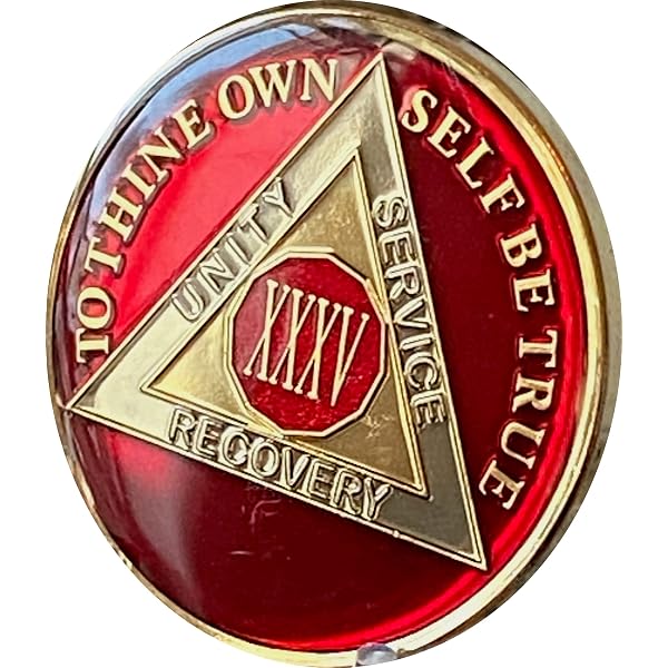 4 Years Sobriety Chip Medaillon – Glitzer Aqua, Gold/Silber, Mit Gelassenheitsgebet, 33 Mm