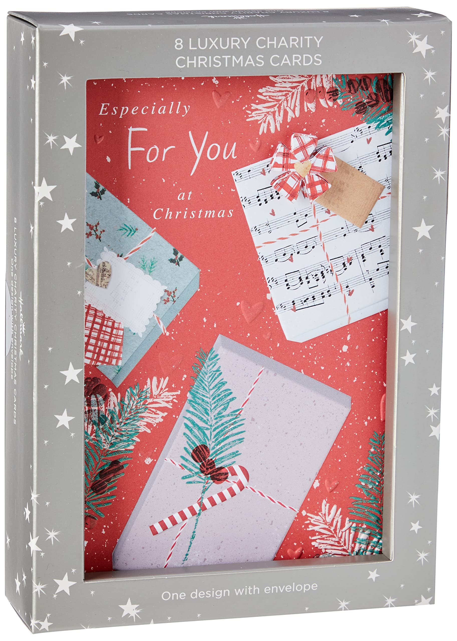 Hallmark Luxury Charity Christmas Cards - Pack of 8 in 1 Scrapbook Style Festive Design