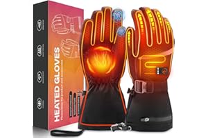 WAESTCIA Heated Gloves for Men Women, Rechargeable Hand Warmer Gloves with Touchscreen, Waterproof Electric Heated Ski Glove for Winter Outdoor Work Hunting Camping Snowboarding Hiking Raynaud
