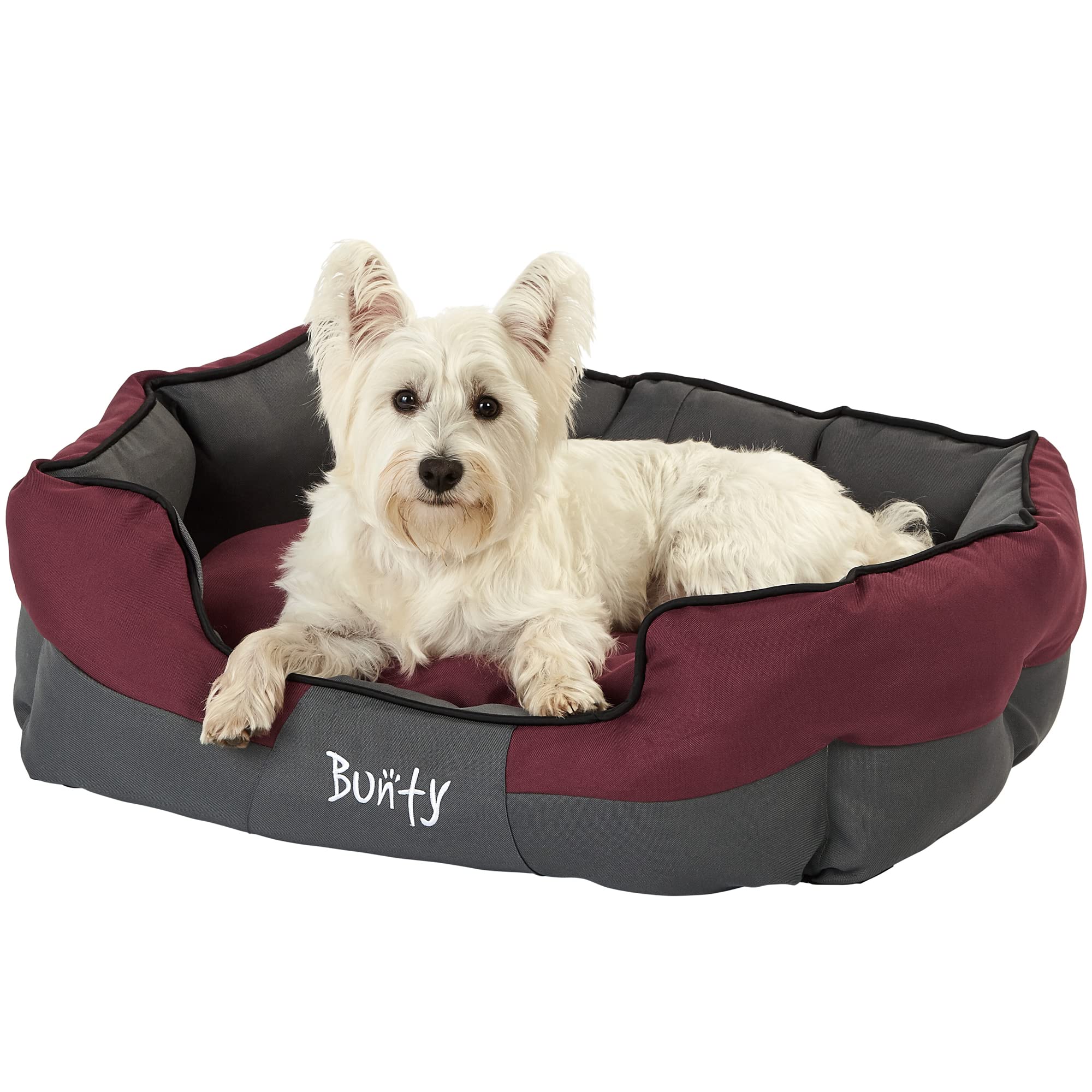 Bunty Anchor Sofa Dog Bed, Large - Plush Cushioning & High Sides - Water Resistant, Anti Anxiety, Indoor & Outdoor Suitable, Washable Pet Bed - Large, Red